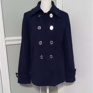 Calvin Klein Blue Double Breasted Buttoned Coat Jacket Fits Sz S